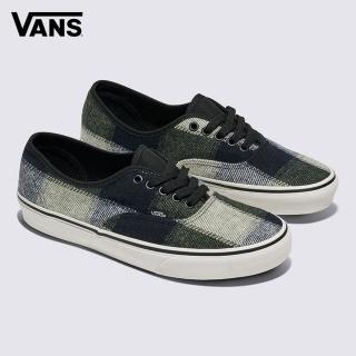 【VANS 官方旗艦】Authentic 男女款格紋綠色滑板鞋