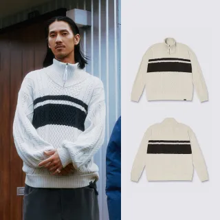 【VANS 官方旗艦】Tokyo Design Collective 燕麥色半高領拉鍊針織毛衣