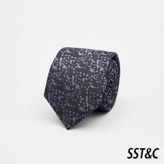 【SST&C】紫色不規則紋路窄版領帶00362502003(新品上市)
