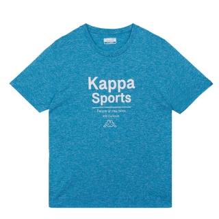 【KAPPA】義大利時尚吸濕排汗中性短袖圓領衫(珊瑚藍麻花38273MW474)