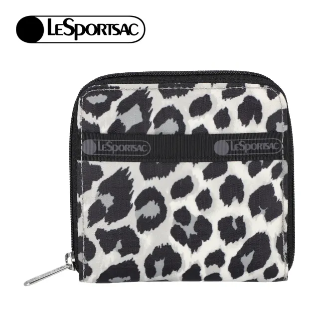 【Lesportsac】極簡輕薄錢包 送禮 禮物 推薦 女包(柔影豹紋)
