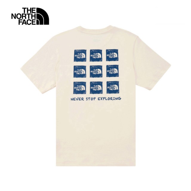 【The North Face】TNF  印花短袖T恤 U REG NOVELTY NSE BOX LOGO SS TEE GRAPHI 男女 米白(NF0A8EY8QLI)