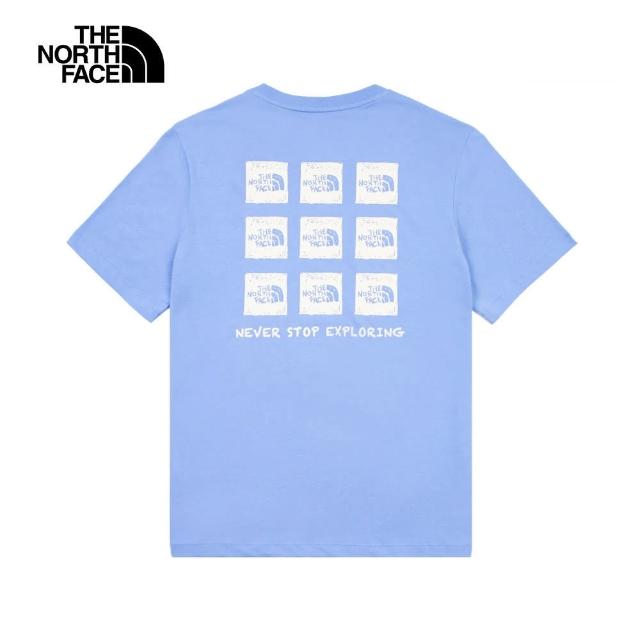 【The North Face】TNF 印花短袖T恤 U REG NOVELTY NSE BOX LOGO SS TEE GRAPHI 男女 藍(NF0A8EY80YI)