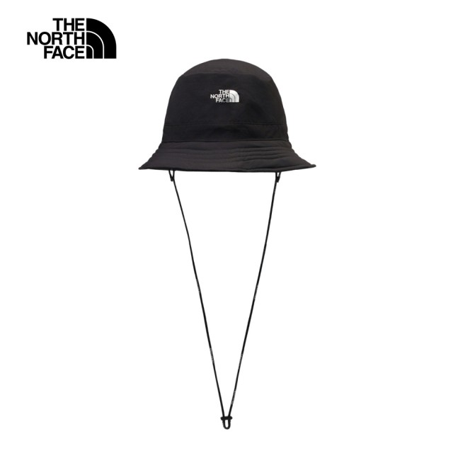 【The North Face】TNF 北臉 北面 休閒 UPF防曬漁夫帽 HORIZON BUCKET HAT-AP 男 女 黑(NF0A8DH1KX7)