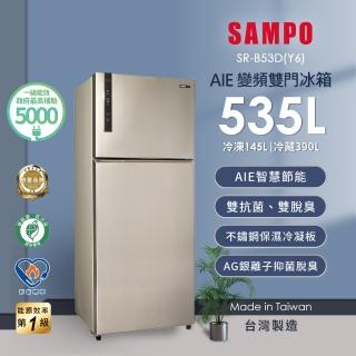 【SAMPO 聲寶】535公升一級能效平面鋼板系列變頻右開冰箱(SR-B53D-Y6)