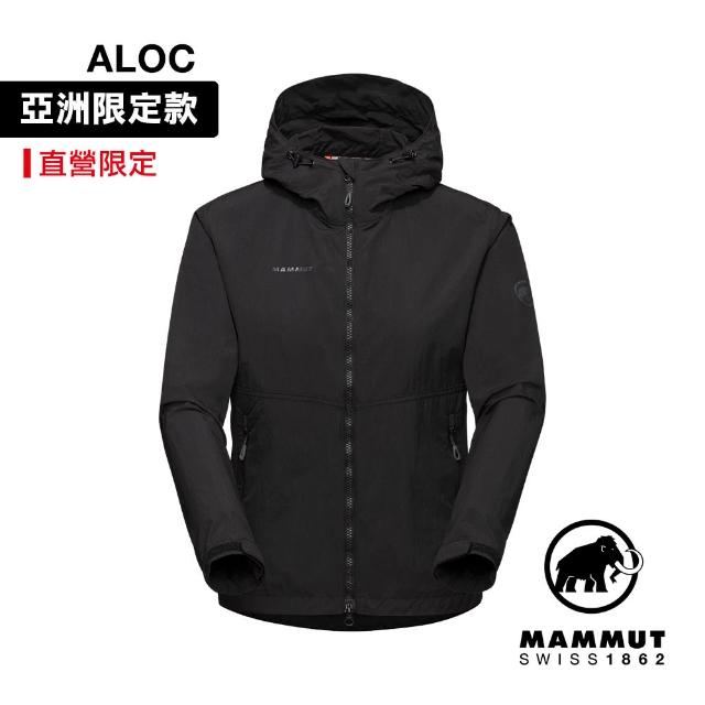 【Mammut 長毛象官方直營】Hiking WB Hooded Jacket AF W 健行防風連帽外套 女款 黑色 #1012-00401