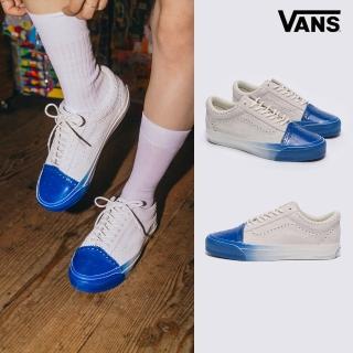 【VANS 官方旗艦】Tokyo Design Collective Premium LX Old Skool Brogue 男女款米灰色/藍色滑板鞋