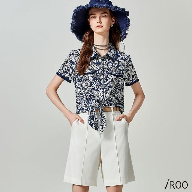【iROO】藍星花印花上衣