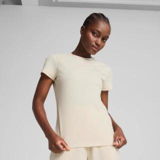 【PUMA】短袖上衣 女 歐規 ESS 米 68502187(S2355)