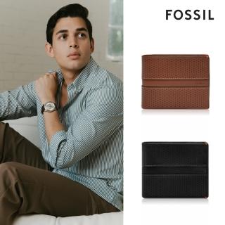 【FOSSIL 官方旗艦館】Sport Tourer 真皮零錢袋皮夾(禮盒組附鐵盒-兩色可選)