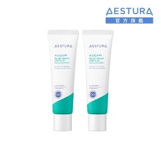 【AESTURA 璦絲特蘭】每日舒緩積雪草面霜 60ml 雙入組(補水/舒緩/保濕/敏感肌/清爽)