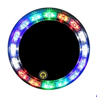 【LANDE+】太陽能車尾警示燈 圓形款(太陽能警示燈 車尾燈 七彩警示燈 防撞燈 車用警示燈 LED燈 爆閃燈)