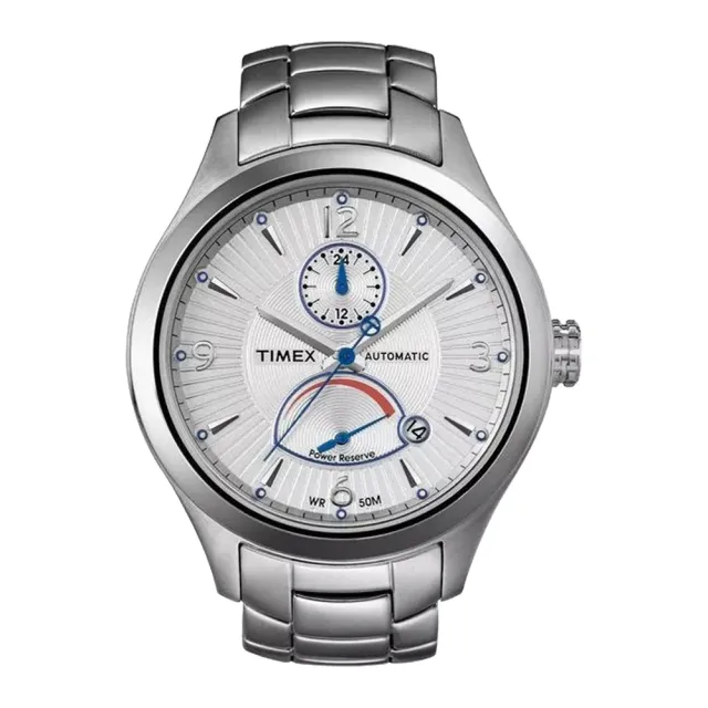 【TIMEX】百年典藏型男機械腕錶-銀-鋼帶(T2M979)
