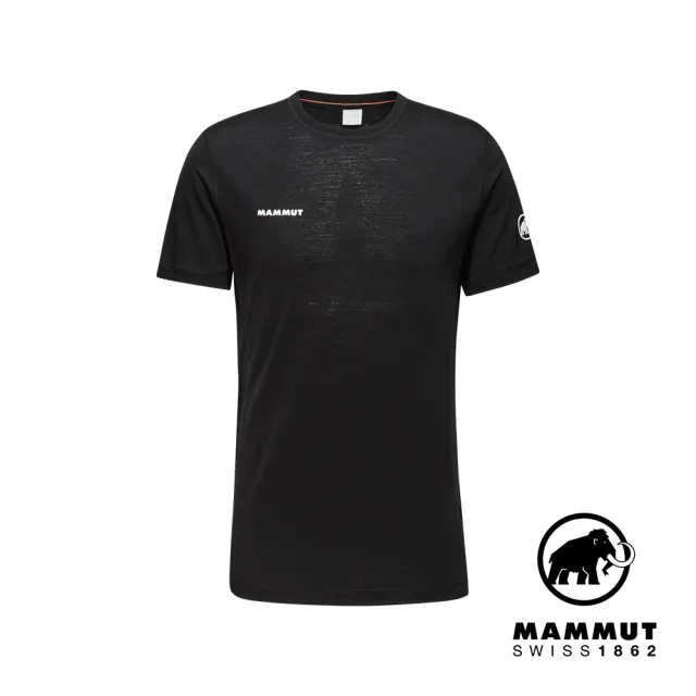 【Mammut 長毛象官方直營】Tree Wool FL T-Shirt Men 羊毛混紡快乾抗臭短袖T恤 黑色 男款 #1017-06680