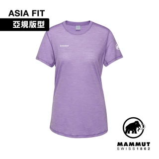 【Mammut 長毛象官方直營】Tree Wool FL T-Shirt W 羊毛混紡快乾抗臭短袖T恤 薰衣草紫 女款 #1017-06690