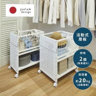 【fujidinos】日本設計超耐重雙層收納推車寬45×深55×高65cm(耐重20kg/鋼架/置物架/層架)