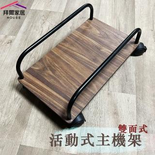 【拜爾家居】19寬 活動式主機架(MIT臺灣製造 雙面款 仿舊款 活動架 電腦臺式主機架 主機托架 移動式主機)