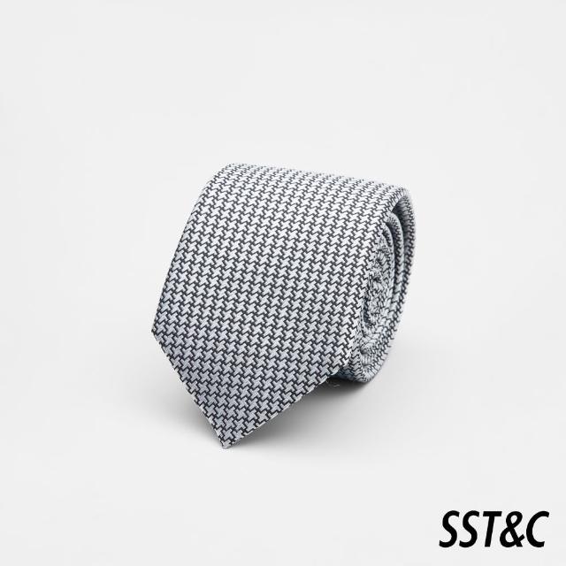 【SST&C】黑銀幾何窄版領帶00362502005(新品上市)