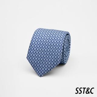 【SST&C】藍銀紋路窄版領帶00362502020(新品上市)