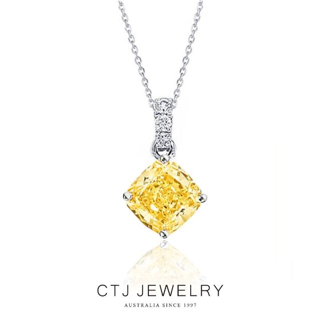 【CTJ】璀璨母親節!1克拉 Fancy Light Yellow 18K金 黃彩鑽 天然鑽 鑽石項鍊(立即擁有你的耀眼時刻！)