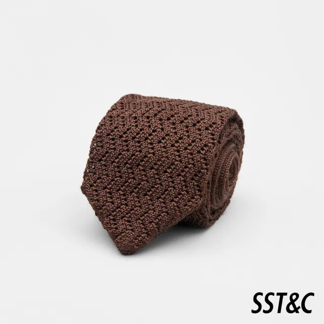 【SST&C】咖色窄版針織領帶7CM 00362502052(換季55折)