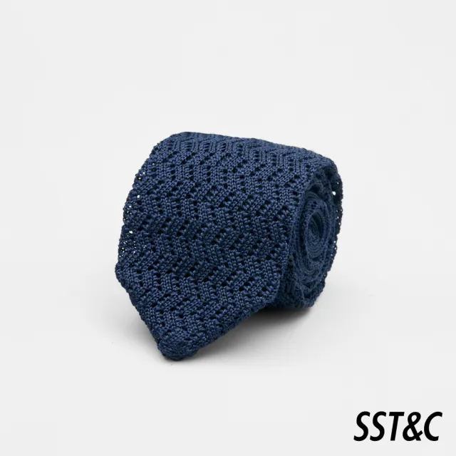 【SST&C】藏青色窄版針織領帶7CM 00362502053(換季55折)