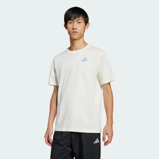 【adidas 愛迪達】M C Earth M Tee 男女 T恤 運動上衣 休閒短袖 白 亞版(JI6756)