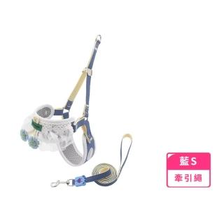 【小型犬外出】寵物蕾絲花朵牽引繩(防走丟 寵物衣服 胸背帶 外出繩 項圈 遛狗繩 貓咪 狗牽繩 寵物服裝)