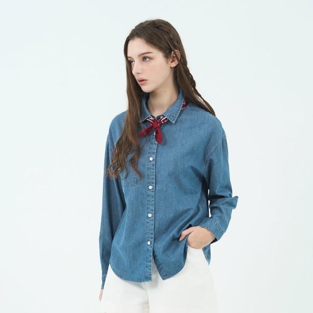 【GIORDANO 佐丹奴】女裝天絲牛仔襯衫 Blue Classics系列(73 中藍)