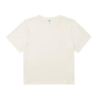 【The North Face】北臉 短袖上衣 女 短版 吸濕排汗 防曬 W DUNE SKY SS 米白 NF0A8DFHQLI