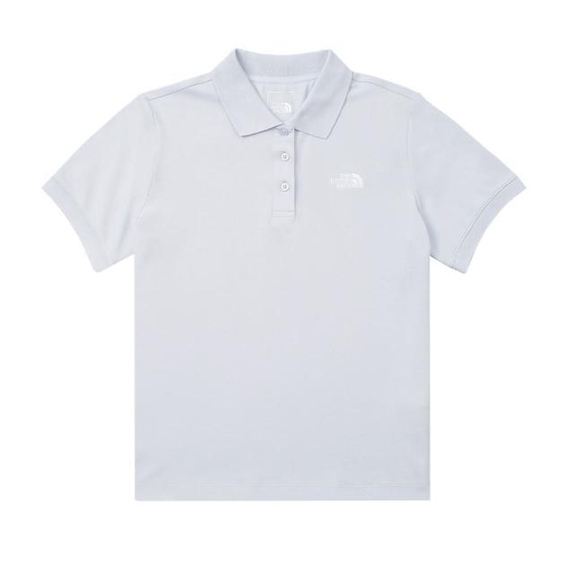 【The North Face】北臉 短袖上衣 女 POLO衫 透氣 W SS LOGO POLO 灰 NF0A8BWT0TI