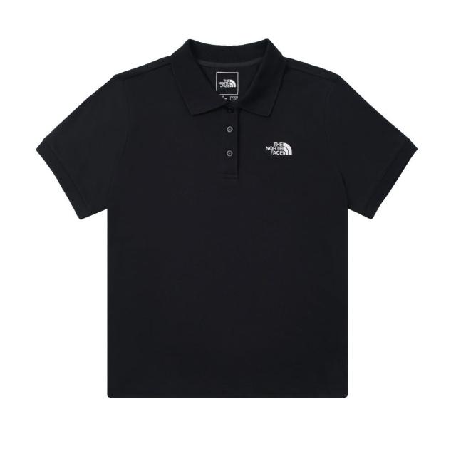 【The North Face】北臉 短袖上衣 女 POLO衫 透氣 W SS LOGO POLO 黑 NF0A8BWTJK3