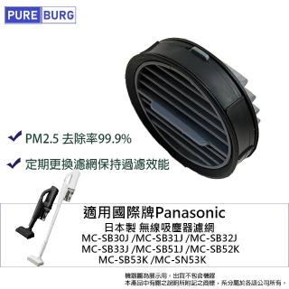 【PUREBURG】適用Panasonic國際牌無線吸塵器MC-SB30J SB32J SB52K SB53K SN53K摺式HEPA濾網芯