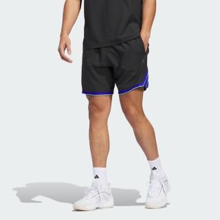 【adidas 愛迪達】短褲 男 運動褲 亞規 CRAZYLITE SHORT 黑藍 JN0322