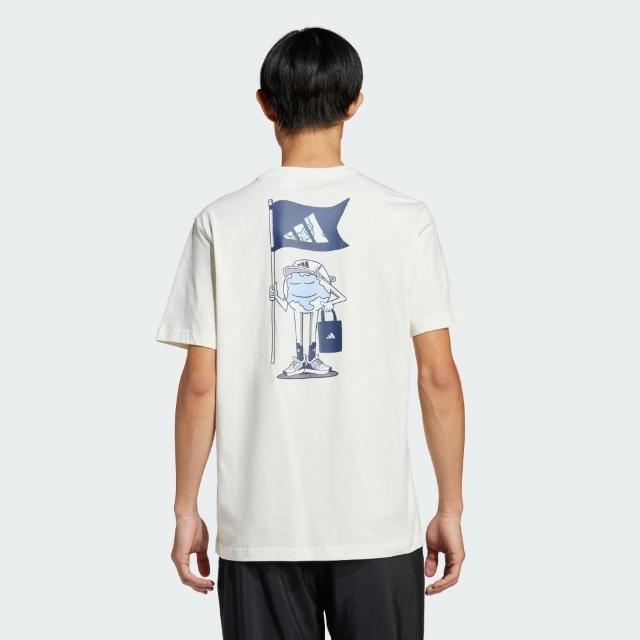 【adidas 愛迪達】短袖上衣 男 訓練 慢跑 亞規 M C EARTH M TEE 白 JI6756