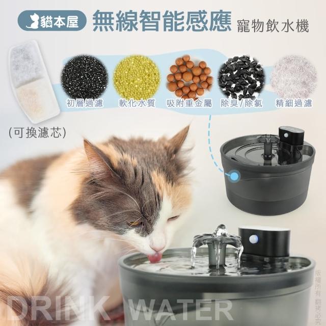 【貓本屋】USB充電式 無線智能感應寵物飲水機(2.6L)