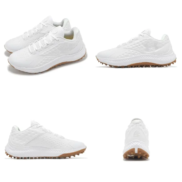 【UNDER ARMOUR】高爾夫球鞋 Curry 1 Golf 男鞋 白 防水鞋面 回彈 抓地 咖哩 運動鞋 UA(3027378103)