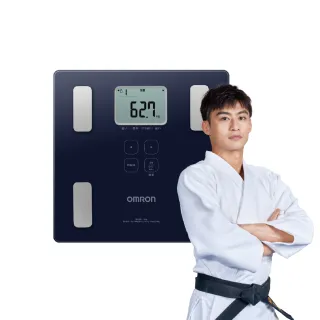 【OMRON 歐姆龍】電子體重計/體脂計  HBF-236 柔道國手 楊勇緯推薦(深藍色)