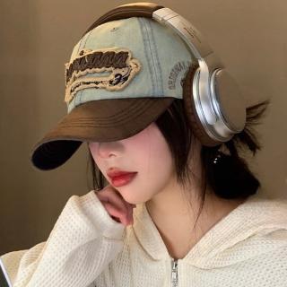 【LEESA】棒球帽\帽子\鴨舌帽\小臉神器\老帽\牛仔帽\女帽\女生帽子\美式復古\遮陽帽\刺繡\ins風