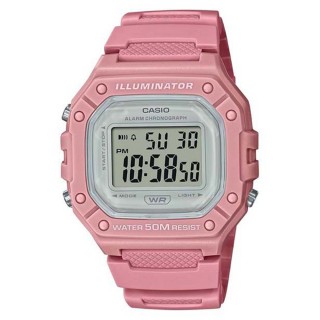 【CASIO 卡西歐】W-218HC-4A 方形色彩數位電子錶(學生 運動首選)