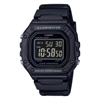 【CASIO 卡西歐】W-218H-1B 方塊數位電子錶(當兵 學生 運動首選)