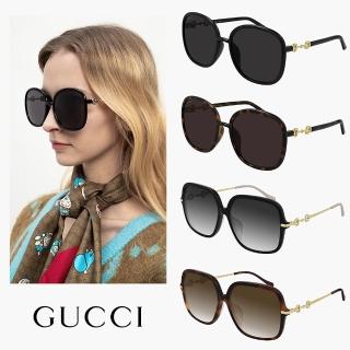 【GUCCI 古馳】限時特降↘經典馬銜扣墨鏡組合(GG0884SA、GG0892SA 多款任選)
