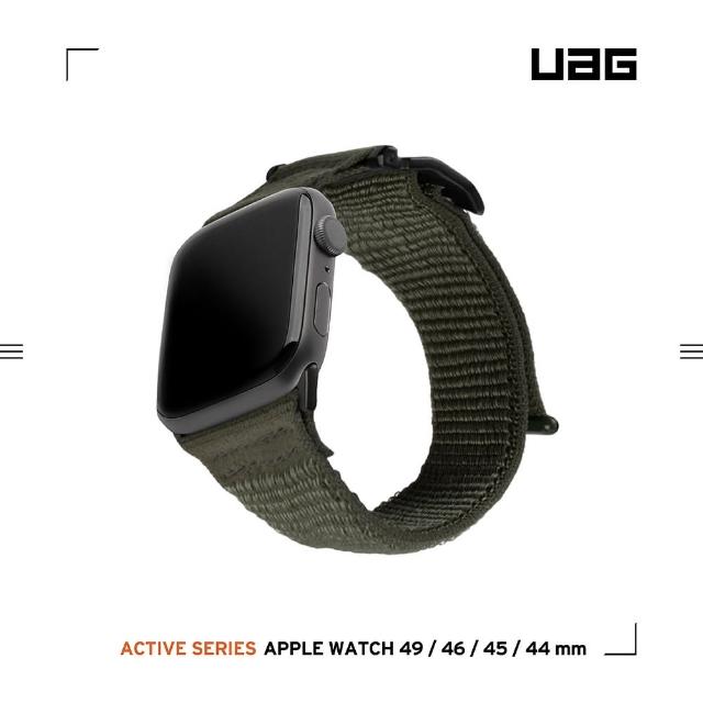 【UAG】Apple Watch 42/44/45/46/49mm 時尚尼龍錶帶V2-軍綠(手錶帶)