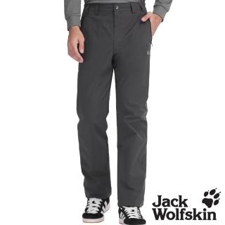 【Jack wolfskin 飛狼】男 防潑水防風保暖休閒長褲 內天鵝絨薄刷毛(深灰)