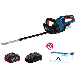 【BOSCH 博世】8V無刷鋰電修籬機《4.0Ah電池+8A快充組》GHE 18V-60(再送3M安全護目鏡)