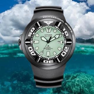 【CITIZEN 星辰】PROMASTER 限量 光動能300米潛水錶/附贈橡膠延長膠帶48.2mm(BJ8055-04X)