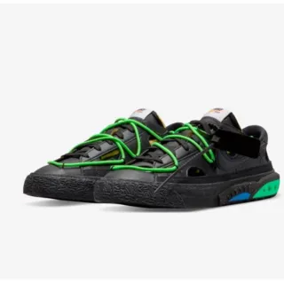 【NIKE 耐吉】off-white x Nike Blazer Low 解構 太空 黑綠 男女 休閒鞋 滑板鞋 DH7863-001(DH7863-001)