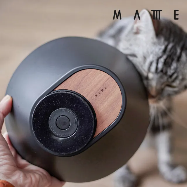 【MATTTE】RoLock 寵物不倒大口徑飼料斜食碗 250ml 不沾黑色(吸地耐撞/內外碗分離/不沾塗層)