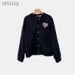 【JESSICA】百搭休閒圓領英文字愛心棉質棒球外套244421