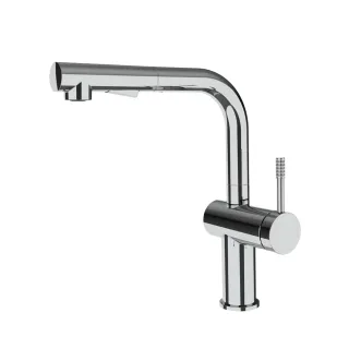 【BOSS】鉻色 不銹鋼 可伸縮檯面龍頭 有加壓機適用(無安裝)